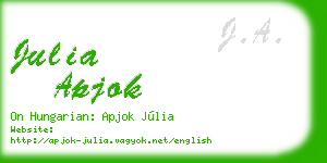 julia apjok business card